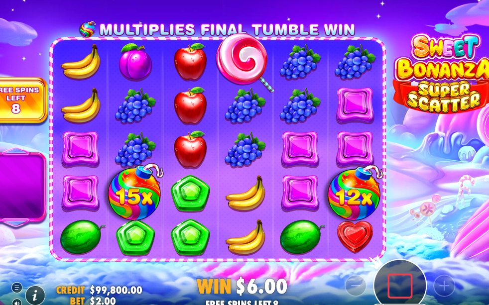 Free spins med flera MULTIPLIER BOMB-värden på rullarna