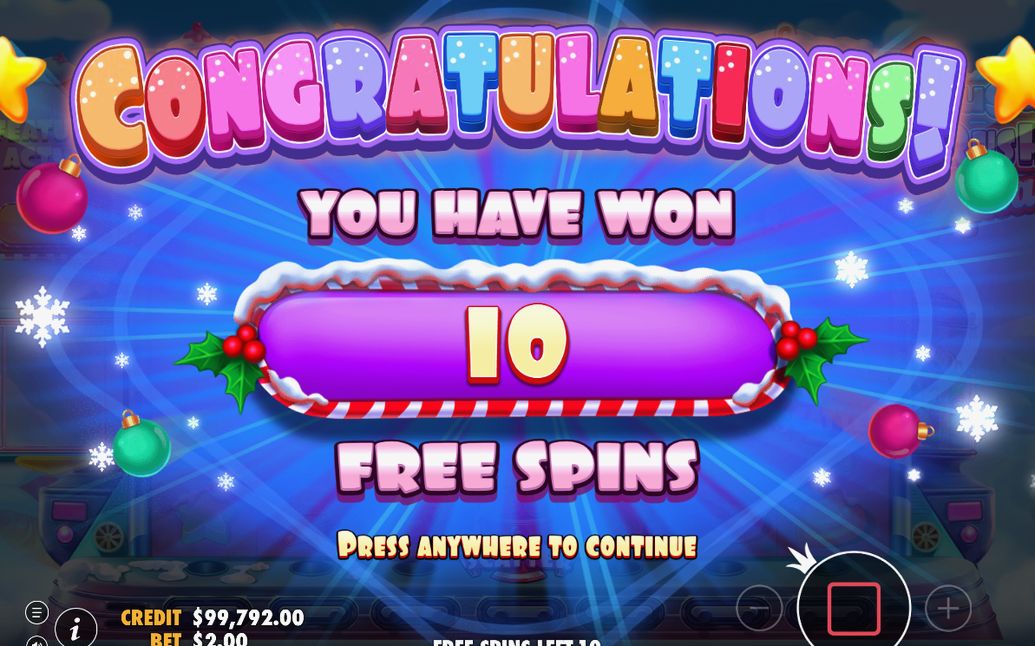 Ytterligare vy från free spins-rundan i lila natt